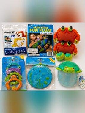 #4021 Kids summer pool toy bundle featuring multiple water play items.
